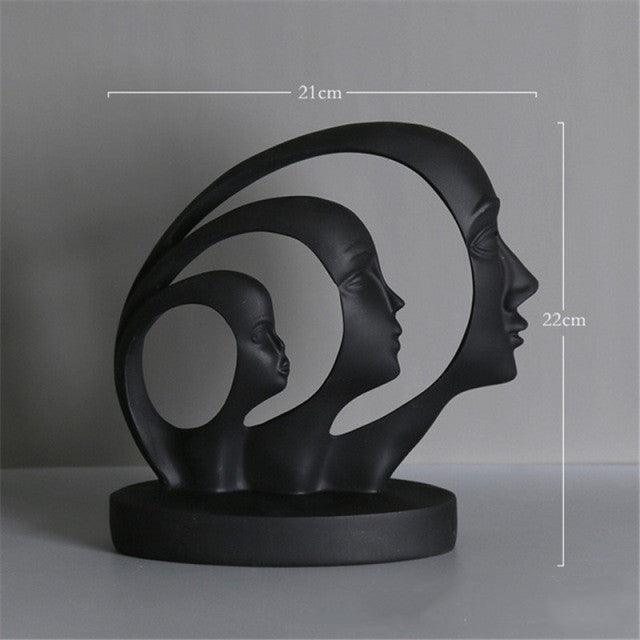 Statue en résine abstraite de visage humain - Zevessa