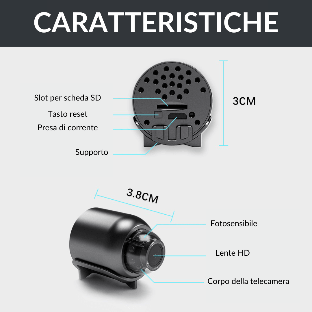 Mini telecamera di sorveglianza | SpyLens - Zevessa