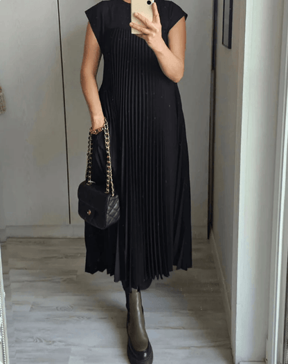 Matilde | Abito elegante senza maniche plissettato 