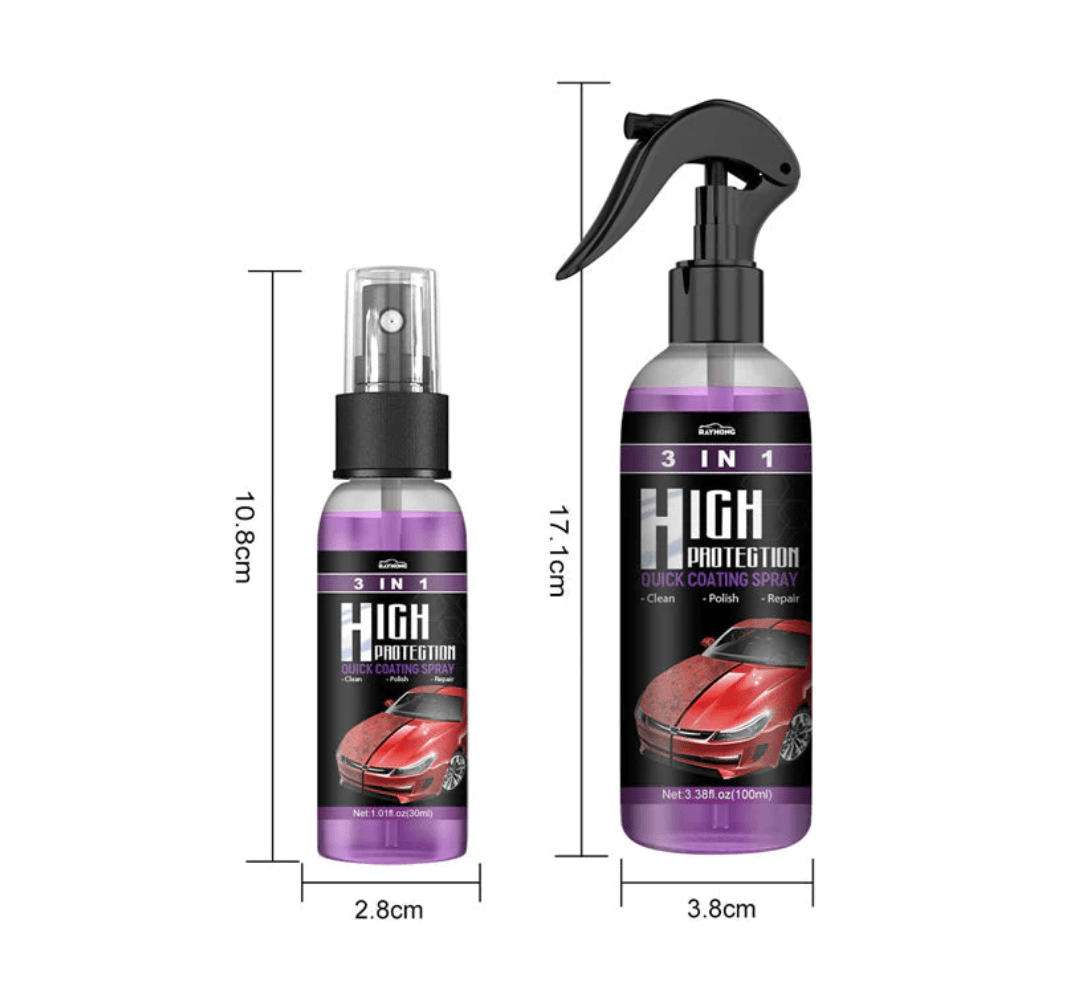3 in 1 Car Coating Spray with Sponge and Cloth | Magic AutoSpray 
