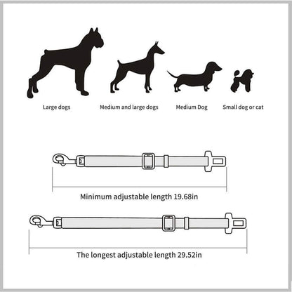 Ceinture de siège réglable pour animal de compagnie - Zevessa