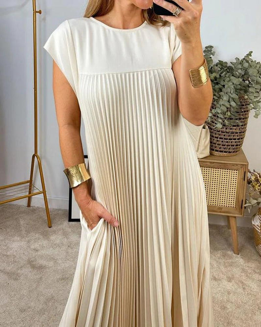 Matilde | Abito elegante senza maniche plissettato 