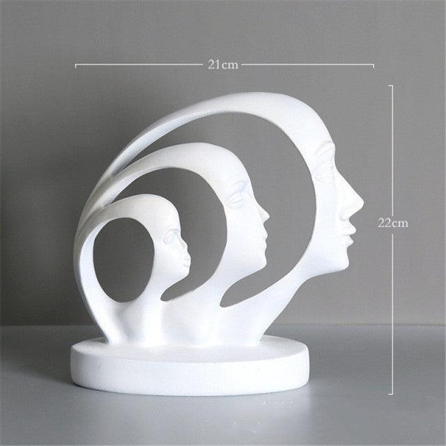 Statue en résine abstraite de visage humain - Zevessa