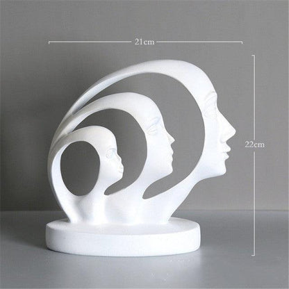 Statue en résine abstraite de visage humain - Zevessa