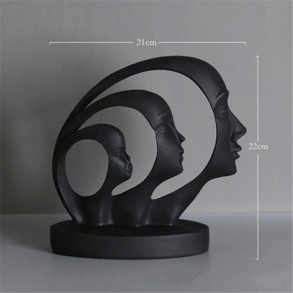 Statue en résine abstraite de visage humain - Zevessa