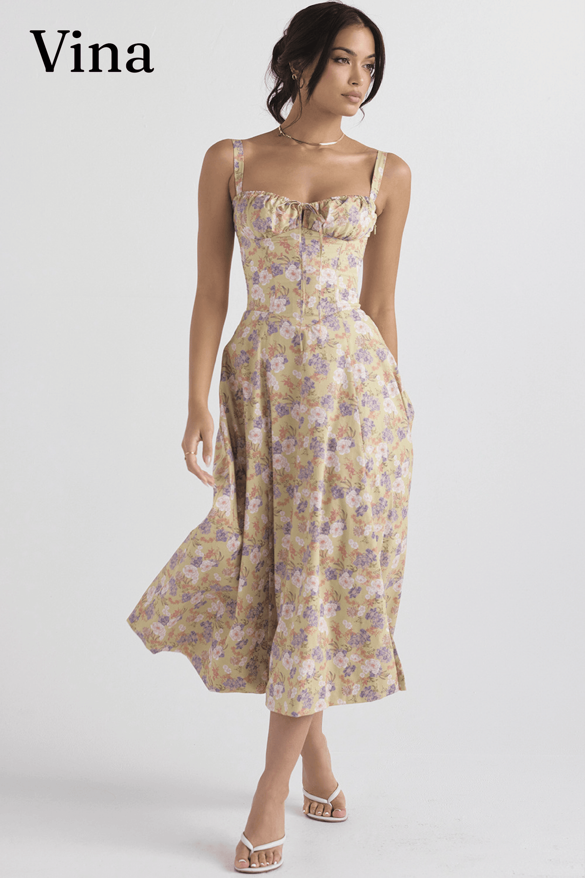 Vina | Robe bustier à motif - Zevessa