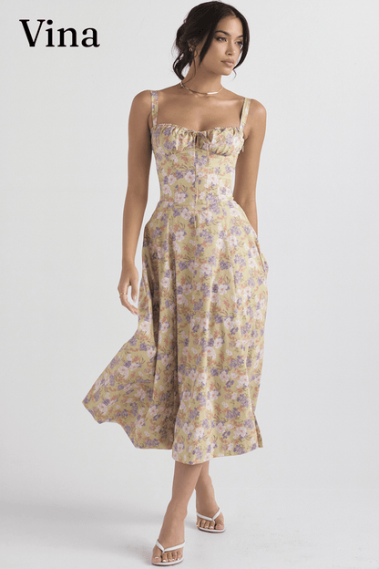 Vina | Robe bustier à motif - Zevessa
