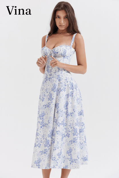 Vina | Robe bustier à motif - Zevessa